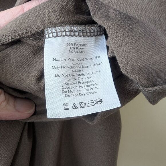 Eddie Bauer Julia Travex Packable Travel Skirt Brown Stretch Knit Knee Size M - Picture 5 of 6